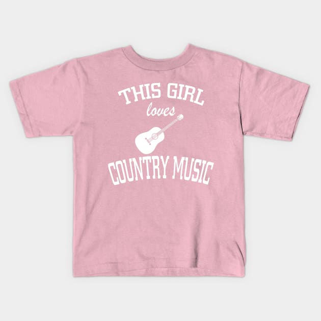 THIS GIRL LOVES COUNTRY MUSIC Kids T-Shirt by MarkBlakeDesigns